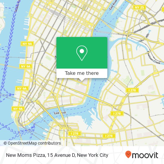 New Moms Pizza, 15 Avenue D map