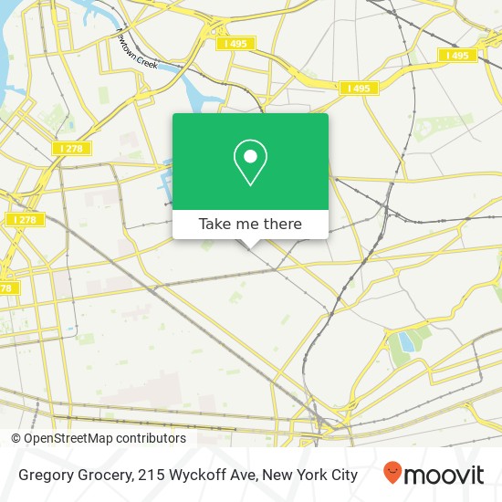 Mapa de Gregory Grocery, 215 Wyckoff Ave