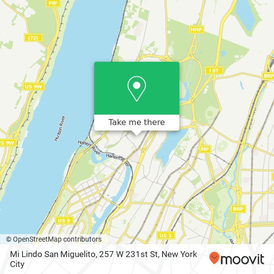 Mi Lindo San Miguelito, 257 W 231st St map