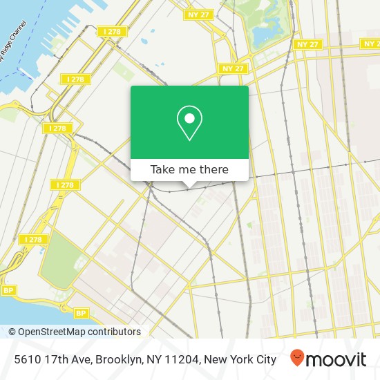 Mapa de 5610 17th Ave, Brooklyn, NY 11204