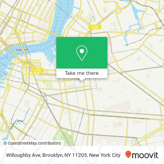 Mapa de Willoughby Ave, Brooklyn, NY 11205
