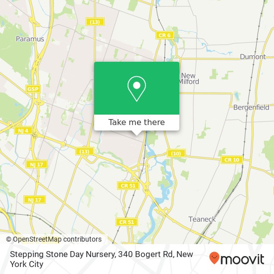 Mapa de Stepping Stone Day Nursery, 340 Bogert Rd