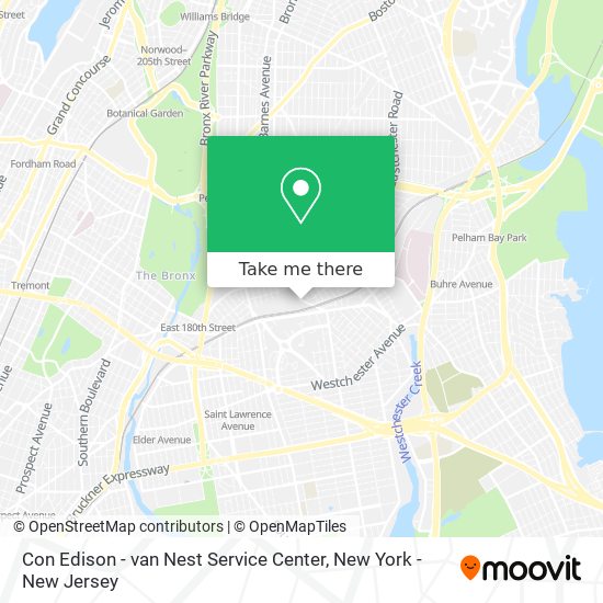 Mapa de Con Edison - van Nest Service Center