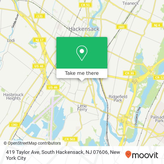 419 Taylor Ave, South Hackensack, NJ 07606 map