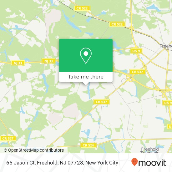 65 Jason Ct, Freehold, NJ 07728 map