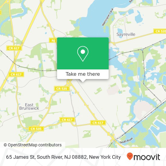 Mapa de 65 James St, South River, NJ 08882