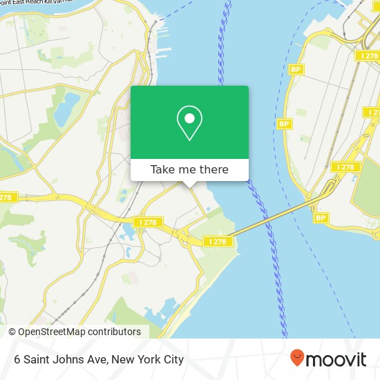 Mapa de 6 Saint Johns Ave, Staten Island, NY 10305