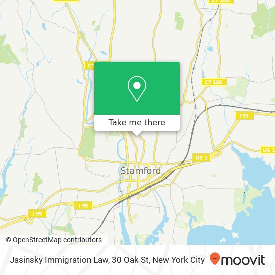 Mapa de Jasinsky Immigration Law, 30 Oak St