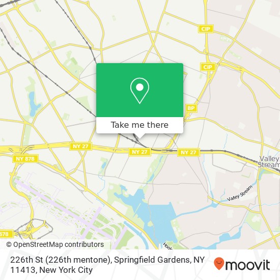 Mapa de 226th St (226th mentone), Springfield Gardens, NY 11413