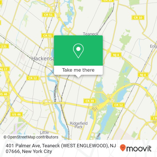 401 Palmer Ave, Teaneck (WEST ENGLEWOOD), NJ 07666 map