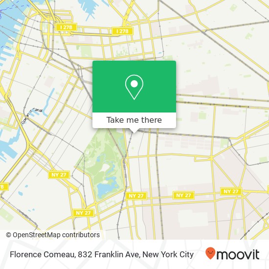 Mapa de Florence Comeau, 832 Franklin Ave