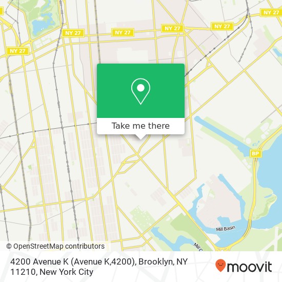 Mapa de 4200 Avenue K (Avenue K,4200), Brooklyn, NY 11210