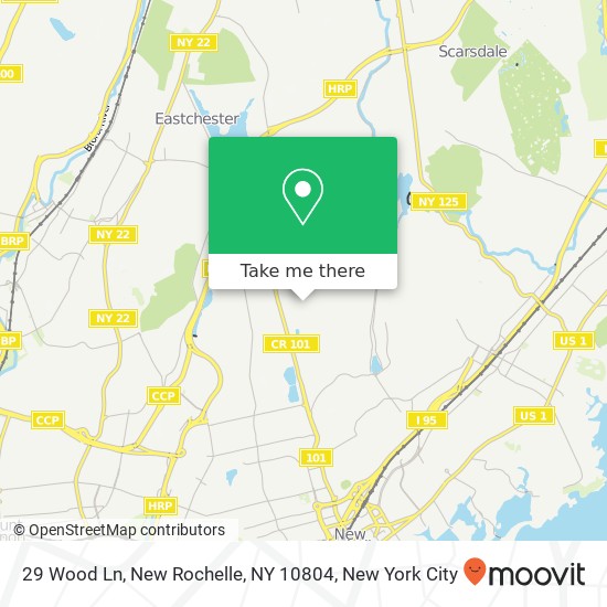Mapa de 29 Wood Ln, New Rochelle, NY 10804