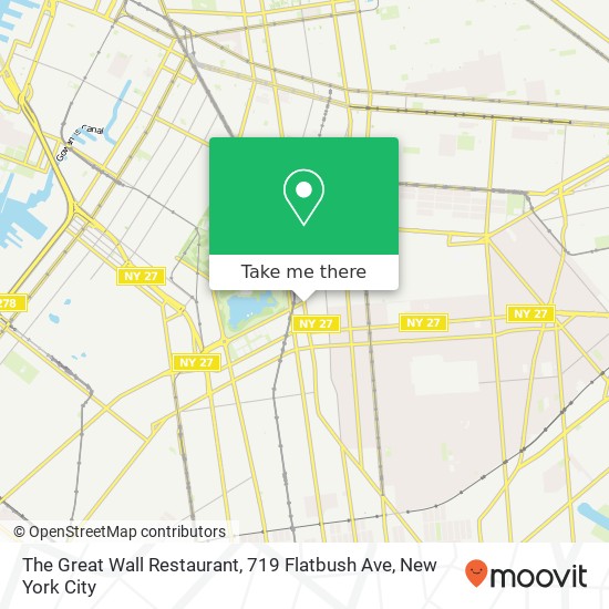 The Great Wall Restaurant, 719 Flatbush Ave map