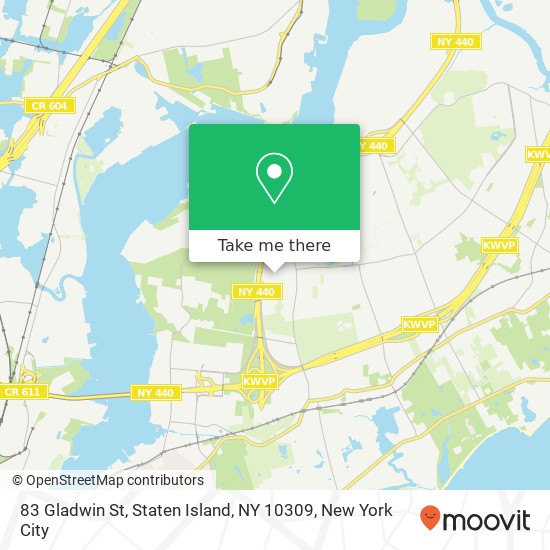 Mapa de 83 Gladwin St, Staten Island, NY 10309