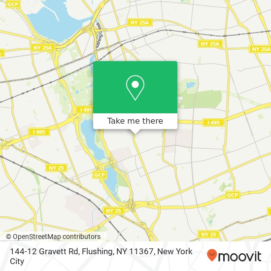 Mapa de 144-12 Gravett Rd, Flushing, NY 11367