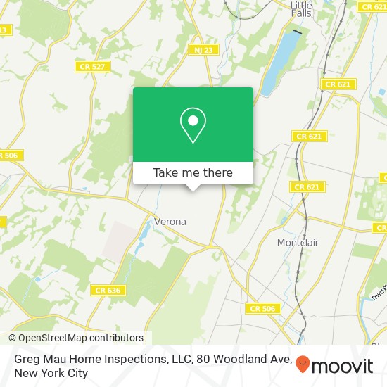 Mapa de Greg Mau Home Inspections, LLC, 80 Woodland Ave