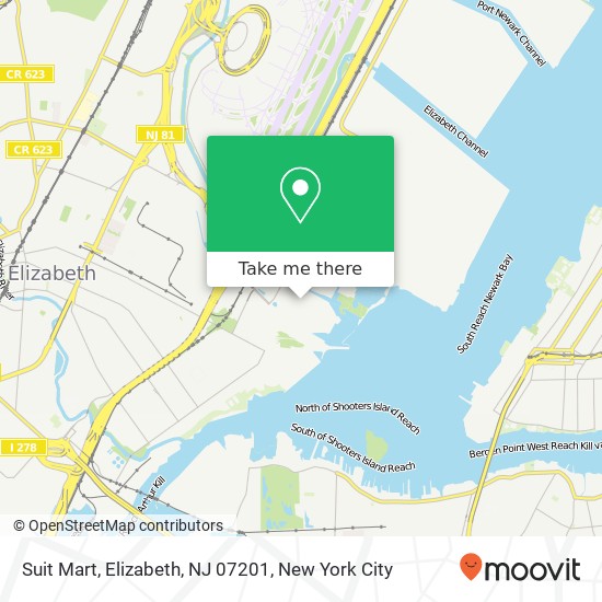 Mapa de Suit Mart, Elizabeth, NJ 07201