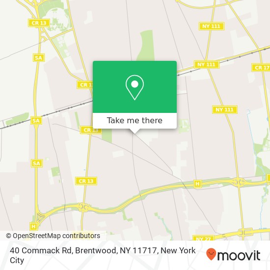 Mapa de 40 Commack Rd, Brentwood, NY 11717