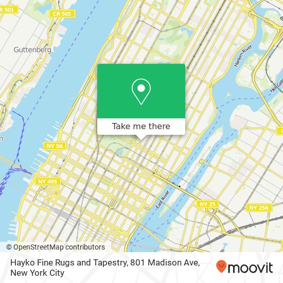 Mapa de Hayko Fine Rugs and Tapestry, 801 Madison Ave