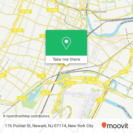 Mapa de 176 Poinier St, Newark, NJ 07114