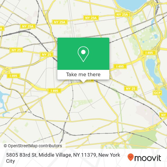 Mapa de 5805 83rd St, Middle Village, NY 11379