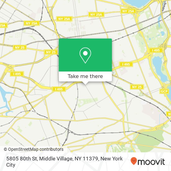 Mapa de 5805 80th St, Middle Village, NY 11379