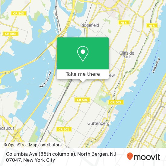 Columbia Ave (85th columbia), North Bergen, NJ 07047 map