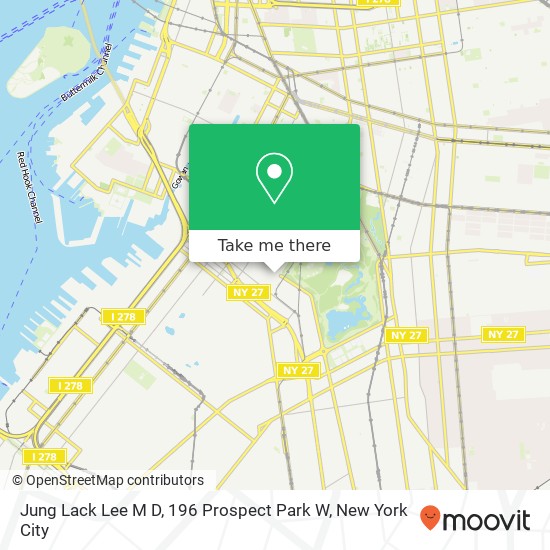 Mapa de Jung Lack Lee M D, 196 Prospect Park W