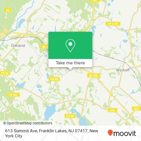 613 Summit Ave, Franklin Lakes, NJ 07417 map
