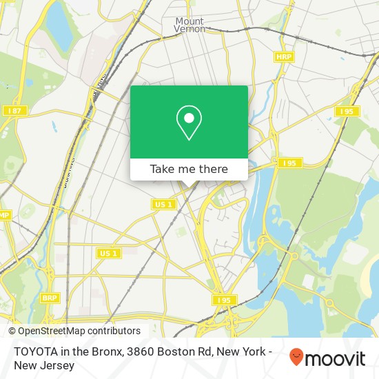 TOYOTA in the Bronx, 3860 Boston Rd map