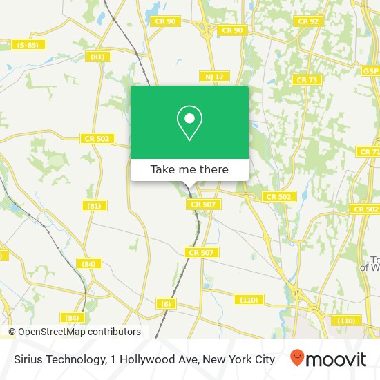 Mapa de Sirius Technology, 1 Hollywood Ave