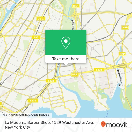 Mapa de La Moderna Barber Shop, 1529 Westchester Ave