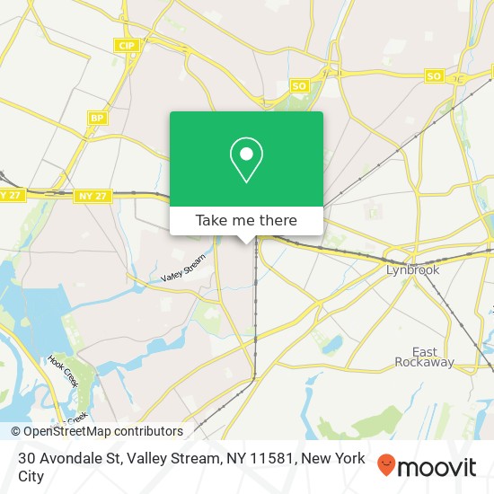 Mapa de 30 Avondale St, Valley Stream, NY 11581