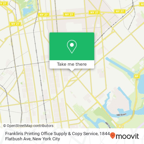 Franklin's Printing Office Supply & Copy Service, 1844 Flatbush Ave map