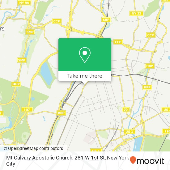 Mt Calvary Apostolic Church, 281 W 1st St map