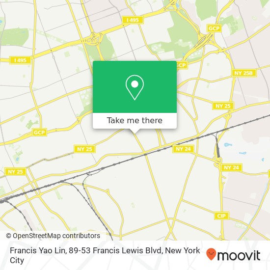 Mapa de Francis Yao Lin, 89-53 Francis Lewis Blvd