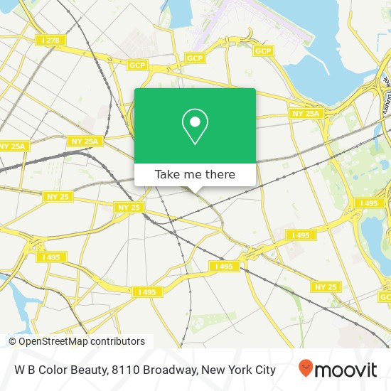 Mapa de W B Color Beauty, 8110 Broadway