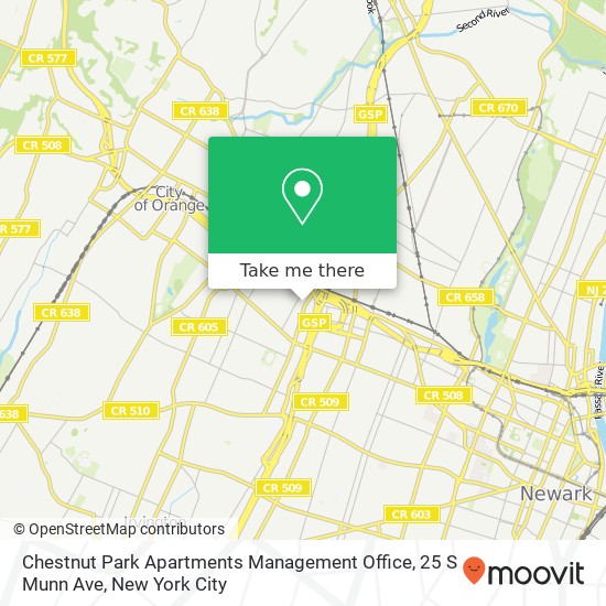 Mapa de Chestnut Park Apartments Management Office, 25 S Munn Ave