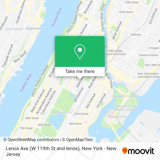 Lenox Ave (W 119th St and lenox) map