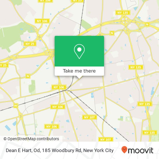 Mapa de Dean E Hart, Od, 185 Woodbury Rd
