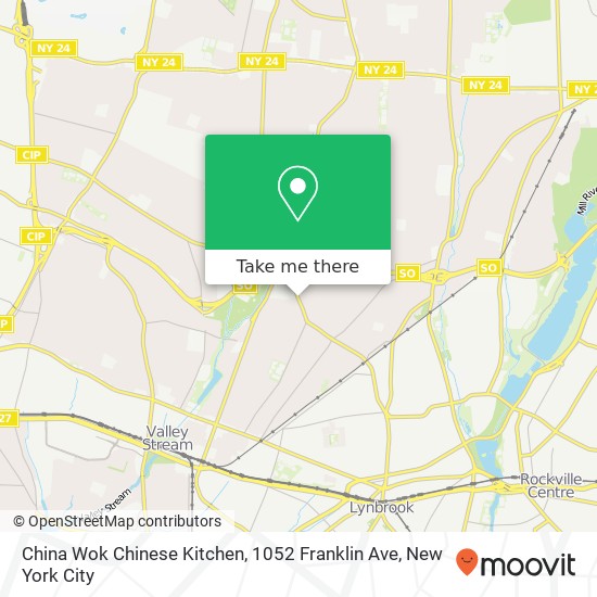 Mapa de China Wok Chinese Kitchen, 1052 Franklin Ave