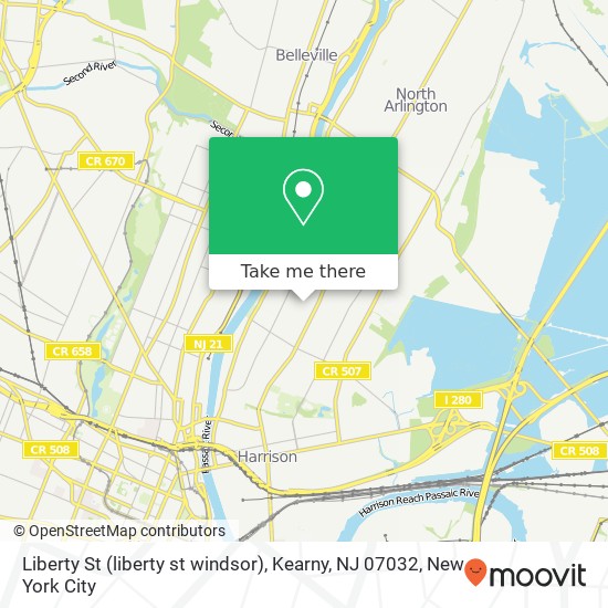 Liberty St (liberty st windsor), Kearny, NJ 07032 map