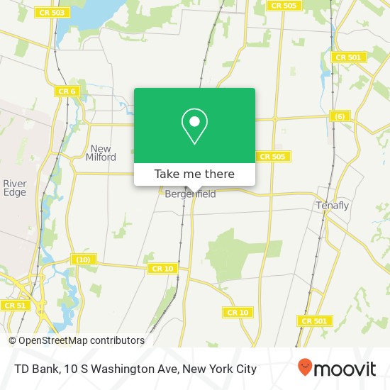 Mapa de TD Bank, 10 S Washington Ave