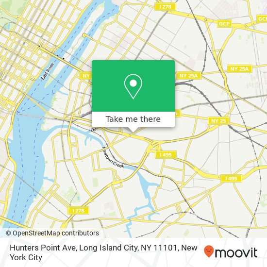 Mapa de Hunters Point Ave, Long Island City, NY 11101