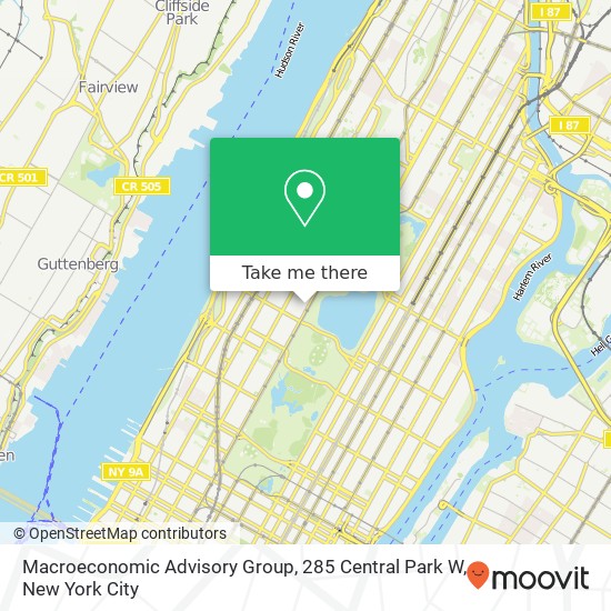 Mapa de Macroeconomic Advisory Group, 285 Central Park W