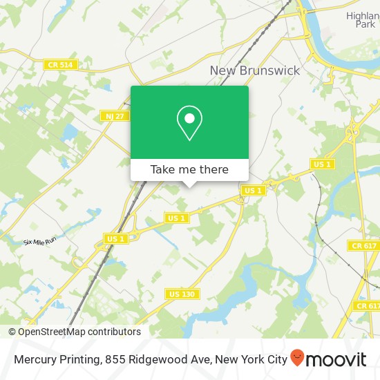 Mapa de Mercury Printing, 855 Ridgewood Ave