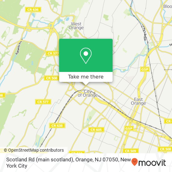 Scotland Rd (main scotland), Orange, NJ 07050 map