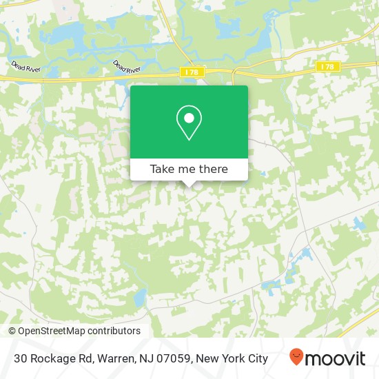 Mapa de 30 Rockage Rd, Warren, NJ 07059