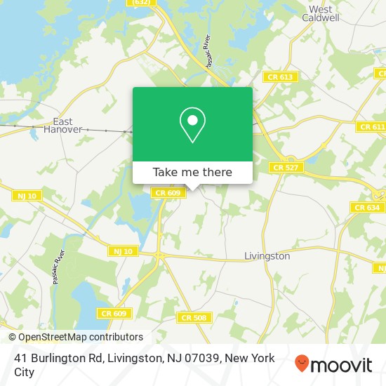 41 Burlington Rd, Livingston, NJ 07039 map